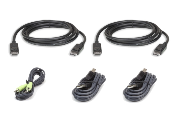 ATEN 3M USB DisplayPort Dual Display Secure KVM Cable Kit 2L-7D03UDPX5