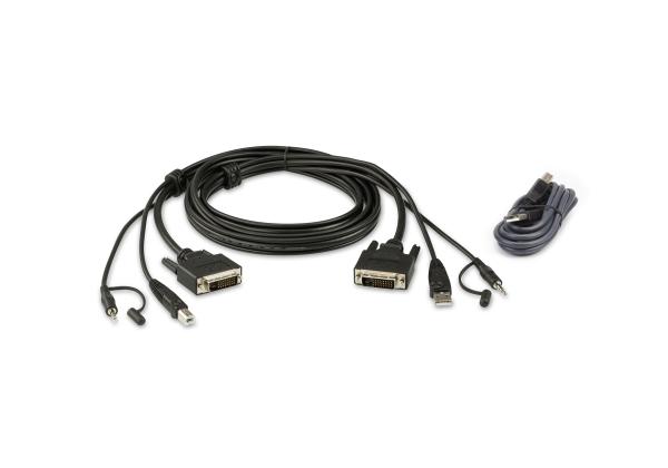 ATEN 3M USB DVI-D Dual Link Secure KVM Cable Kit 2L-7D03UDX4