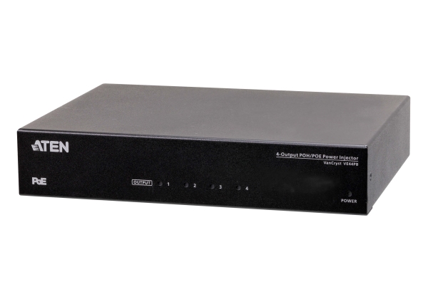 Aten 4-Output PoH/PoE Power Injector VE44PB-AT-G
