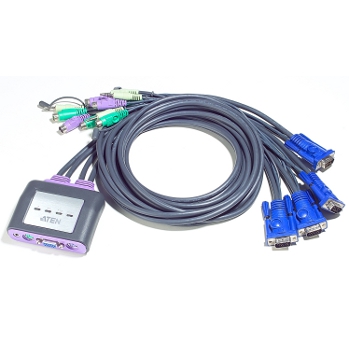 Aten 4-port deskswitch PS/2 mini, audio, 1.2m kab. CS-64A