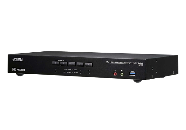ATEN 4-Port USB 3.0 4K HDMI Dual Display KVMP™ Switch CS1844-AT-G