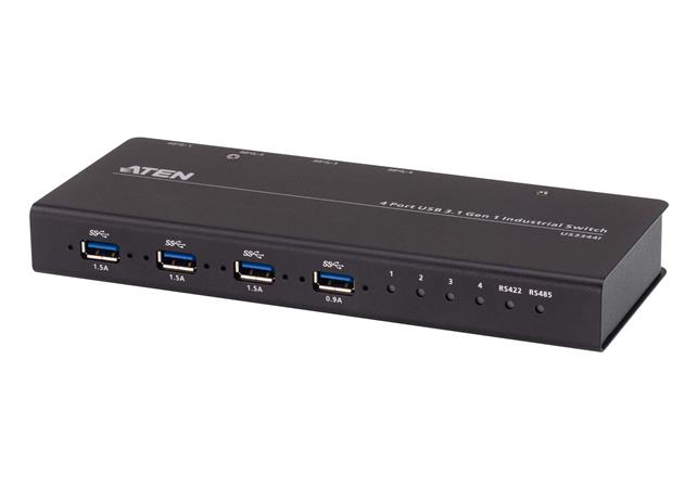 ATEN 4-Port USB3.1 Gen 1 Industrial Switch US3344I-AT