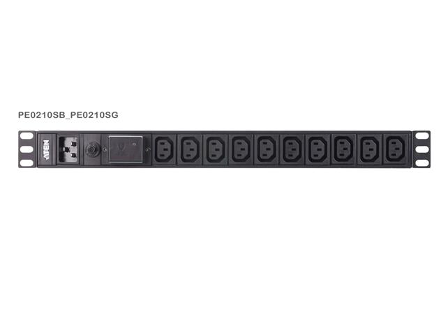Aten Basic 1U PDU with surge protection 16A PE0210SG-AT-G