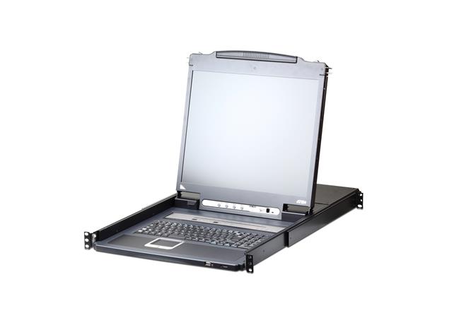 ATEN CL5708IN 8-Port PS/2-USB VGA 19" LCD KVM over IP Switch with Daisy-Chain Port and USB Peripheral Su CL5708IN-ATA-AG