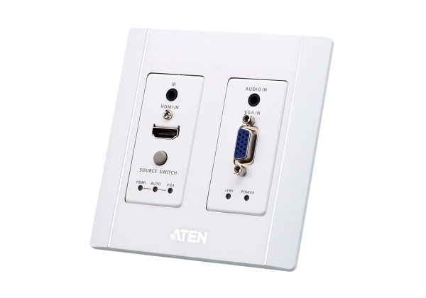 Aten HDMI & VGA HDBaseT Transmitter with US Wall Plate / PoH (4K@100m) (HDBaseT Class A) VE2812AUST-AT-G