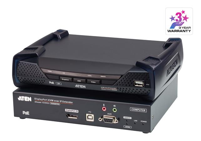 ATEN KE9952 4K DisplayPort Single Display KVM over IP Extender with PoE KE9952-AX