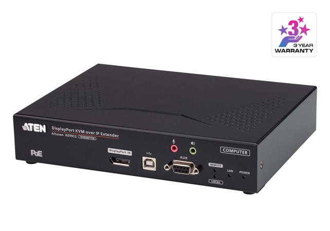 ATEN KE9952T 4K DisplayPort Single Display KVM over IP Extender with PoE (Transmitter) KE9952T-AX