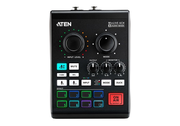 ATEN UC8000 Podcast AI Audio Mixer | MicLIVE™ 6-CH UC8000-AT
