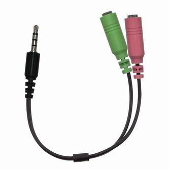 Audio rozdvojka, ACC-100, Jack (3.5mm) samec - 2x Jack (3.5mm) samica, 0.2 m, stereo, čierna, Geniu