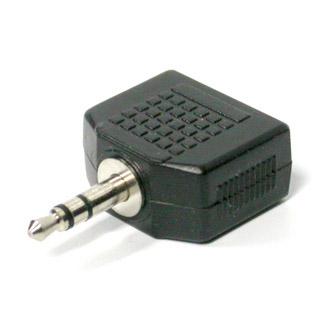 Audio Rozdvojka, Jack (3,5mm) M-Jack (3,5mm) 2x F, 0, stereo, čierna, Logo
