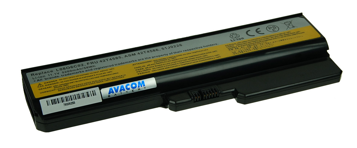 Avacom batéria pre Lenovo G550, IdeaPad V460 series, Li-Ion, 11.1V, 5200mAh, 58Wh, články Samsung, NOLE-G550-806