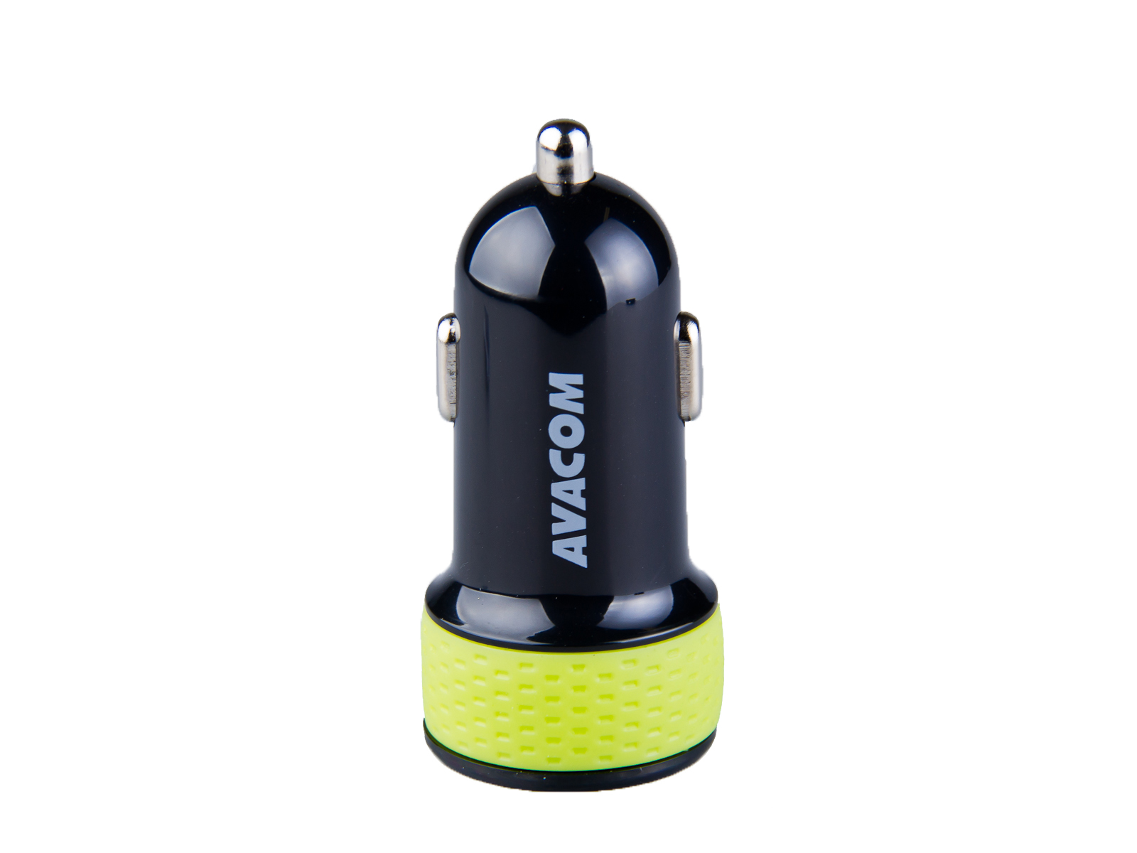 AVACOM nabíječka do auta s dvěma USB výstupy 5V/1A - 3,1A, černo-zelená barva NACL-2XKG-31A