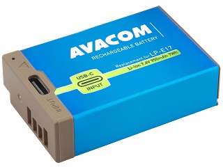 AVACOM Náhradní baterie Canon LP-E17 vstup USB-C Li-Ion 7.4V 950mAh 7Wh DICA-LPE17-B950USB