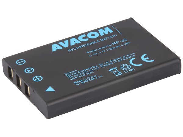 AVACOM Náhradní baterie Fujifilm NP-60 Li-Ion 3.7V 1180mAh 4.4Wh DIFU-NP60-B1180
