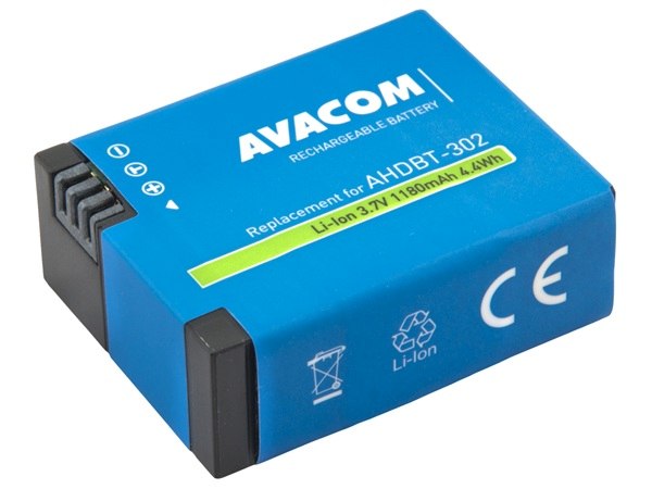 AVACOM Náhradní baterie GoPro AHDBT-302 Li-Ion 3.7V 1180mAh 4.4Wh VIGO-BT302-B1180