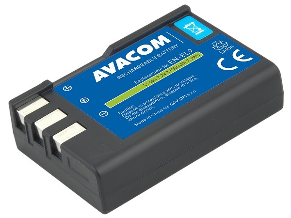 AVACOM Náhradní baterie Nikon EN-EL9, EN-EL9A, EN-EL9E Li-Ion 7.2V 1100mAh 7.9Wh DINI-EL9-B1100