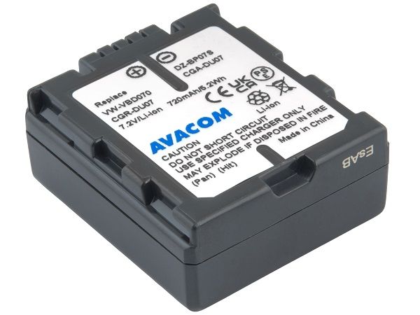AVACOM Náhradní baterie Panasonic CGA-DU07/CGR-DU07 Li-Ion 7.2V 720mAh 5.2Wh VIPA-DU07-533