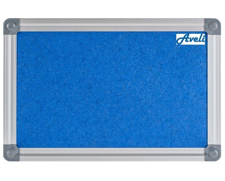 AVELI Textilní nástěnka/ 45x60 cm/ modrá/ hliníkový rám XRT-00144