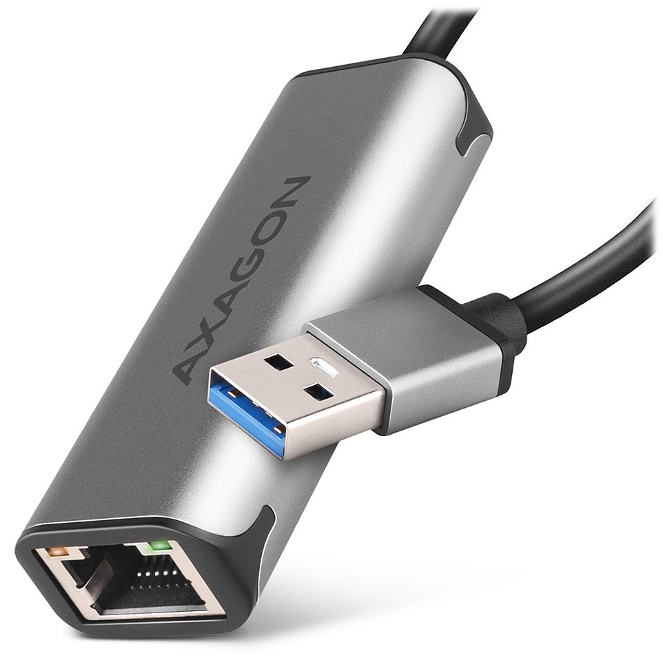 AXAGON ADE-25R USB-A 3.2 Gen 1 - 2.5 Gigabit Ethernet síťová karta, Realtek 8156, auto install, šedá