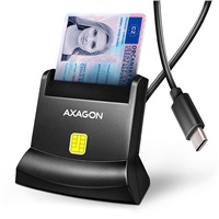 AXAGON CRE-SM4NC, USB-C čítačka kontaktných kariet ID card (eID klient), stojanková, kábel 1.2 m