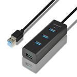 AXAGON, HUE-S2BL, 4 portový externý USB 3.0 CHARGING hub, 1.2m kábel, napájací konektor