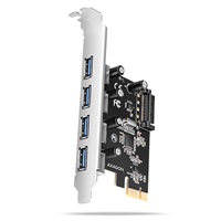 AXAGON PCEU-430RS, PCIe radič, 4x USB 5Gbps port, SATA napájanie, Renesas PD720201, SP