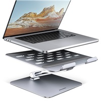 AXAGON STND-LQ hliníkový HQ stojan na notebook 10"-17.3" nastaviteľná výška a uhol, sivý