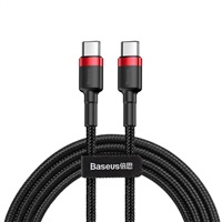 Baseus Cafule Series nabíjecí / datový kabel USB-C na USB-C PD2.0 60W Flash 1m, červená-čer CATKLF-G91