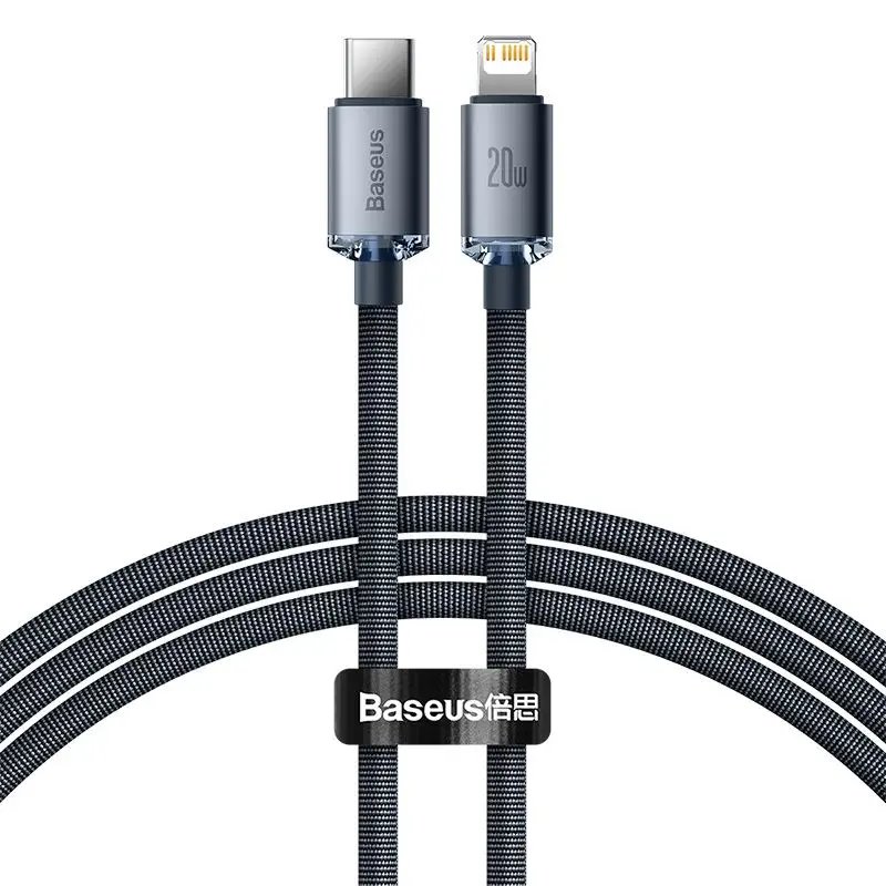 Baseus CAJY000201 Crystal Shine Series Datový Kabel USB-C - Lightning 20W 1,2m Black 6932172602741