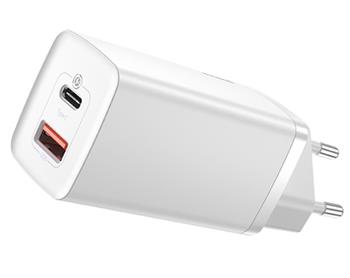 Baseus CCGAN2L-B02 GaN2 Lite Quick Nabíječka USB + USB-C 65W White 6953156232945