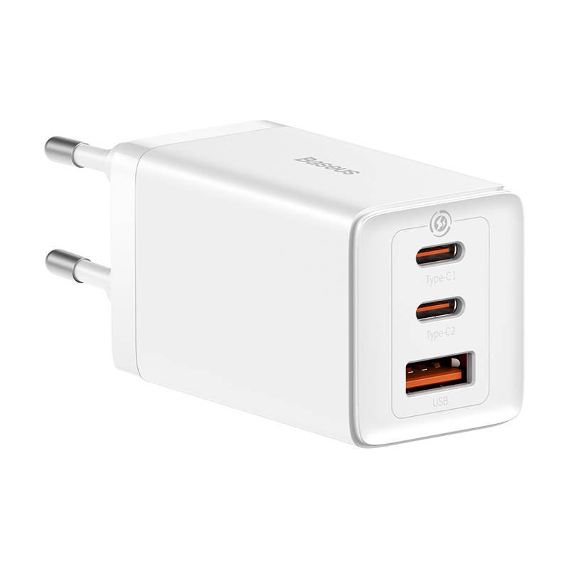 Baseus CCGP120202 GaN5 Pro Quick Nabíječka USB + 2x USB-C 65W White 6932172617516