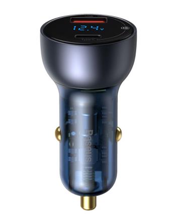Baseus CCKX-C0G Particular Nabíječka do Auta Digital Display 2xUSB 65W Gray 6953156223189