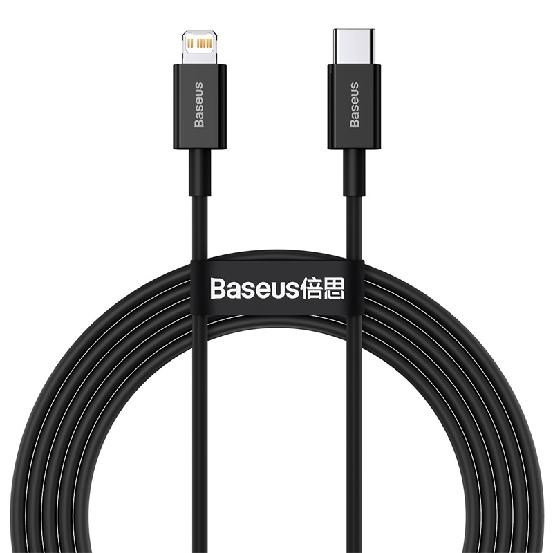 Baseus Datový kabel Superior Series USB-C/Lightning 20W 2m černý 6953156205352