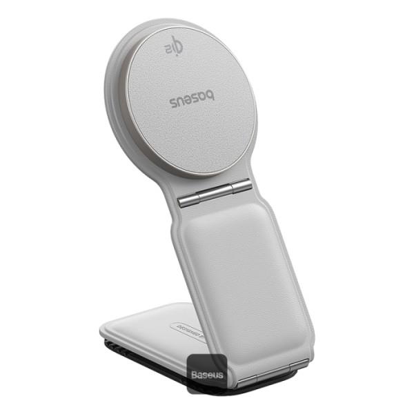 Baseus Magnetický držák do auta s bezdrátovým nabíjením PrimeTrip C02 bílý 6932172673741