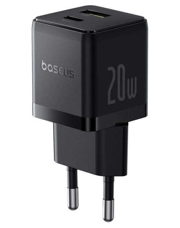 Baseus Rychlonabíječka do sítě Palm 20W 1xUSB-A 1xUSB-C PD QC 3.0 černá 6932172672737