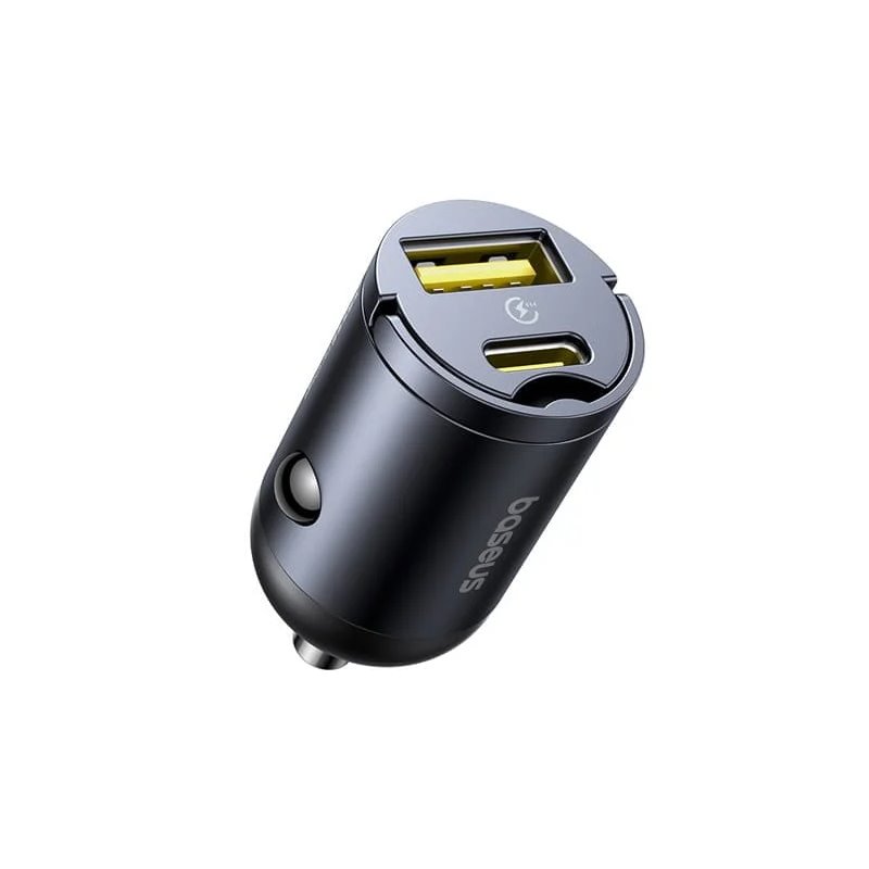 Baseus Tiny Star Mini Nabíječka do Auta USB-A/USB-C 30W Cosmic Black 6932172677206