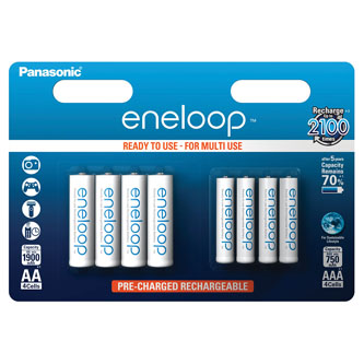 bateria 1ks (z 8ks balenia) AA/AAA nabíjecie, 1.2V, 750mAh, 1900 mAh, Panasonic-Eneloop, blister, 8-pack, cena za 1 ks