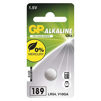 Batéria alkalická, AG10, LR54, LR1130, V10GA, 1.5V, GP, blister, 1-pack