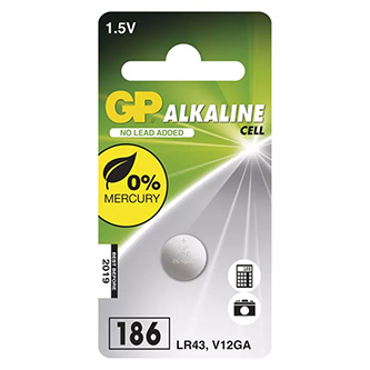 Batéria alkalická, LR43, 1.5V, GP, blister, 1-pack