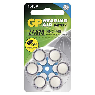 Batéria do naslúchadiel, ZA675, PR44, AC675, DA675, 1.4V, GP, blister, 6-pack AB014GPVZDAS