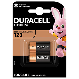 Batéria líthiová, CR123A, Duracell, blister, 2-pack, 42452