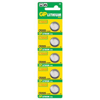 Batéria líthiová, knoflíková, CR2025, 3V, GP, blister, 5-pack, cena za 1 ks batérie GP CR2025