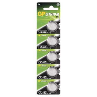 Batéria líthiová, konflíková, CR2450, 3V, GP, blister, 5-pack, cena za 1 ks batérie GP CR2450