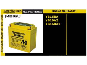 Batéria Motobatt pro motocykly MB16U (20Ah, 12V, 4 vývody)