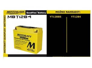Batéria Motobatt pro motocykly MBT12B4 (11Ah, 12V, 2 vývody)
