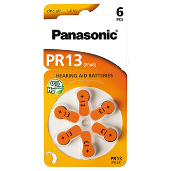 Batéria zinko-vzdušná, PR13, 1.4V, Panasonic, blister, 6-pack AB009PADZCBS