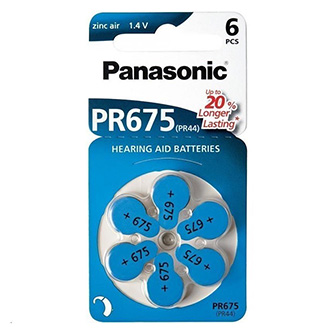 Batéria zinko-vzdušná, PR675, 1.4V, Panasonic, blister, 6-pack AB010PADP6BS