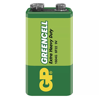 Batéria zinkochloridová, 9V, 9V, GP, fólia, 1-pack, Greencell