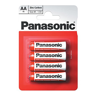 Batéria zinkouhlíková, AA, 1.5V, Panasonic, blister, 4-pack