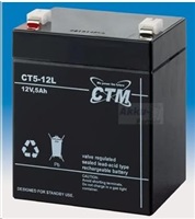 Baterie - CTM CT 12-5L (12V/5Ah - Faston 250), životnost 5let CT12-5L